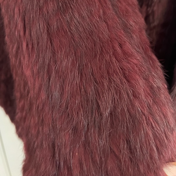 Burgundy Rabbit Fur Vest - Picture 5 of 8